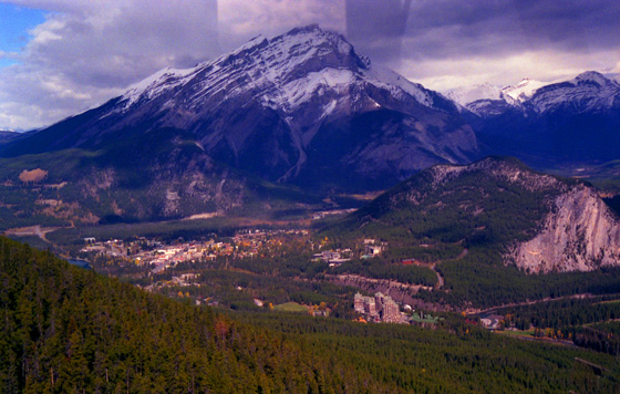 Canada (1986)-196-Banff von Oben - mit Hotel-1-560-1-560 Canada (1986)-196-Banff von Oben - mit Hotel-1-560-1-560