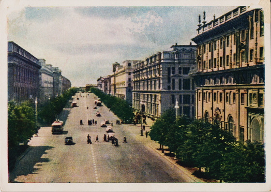 Grußkarte Minsk - Stalinprospekt-Vorderseite-560 Grußkarte Minsk - Stalinprospekt-Vorderseite-560
