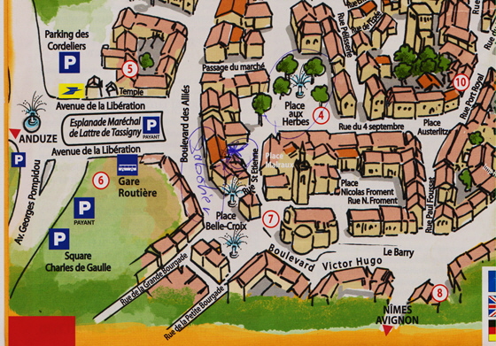 Uzès - Stadtplan-Ausschnitt-560 Uzès - Stadtplan-Ausschnitt-560